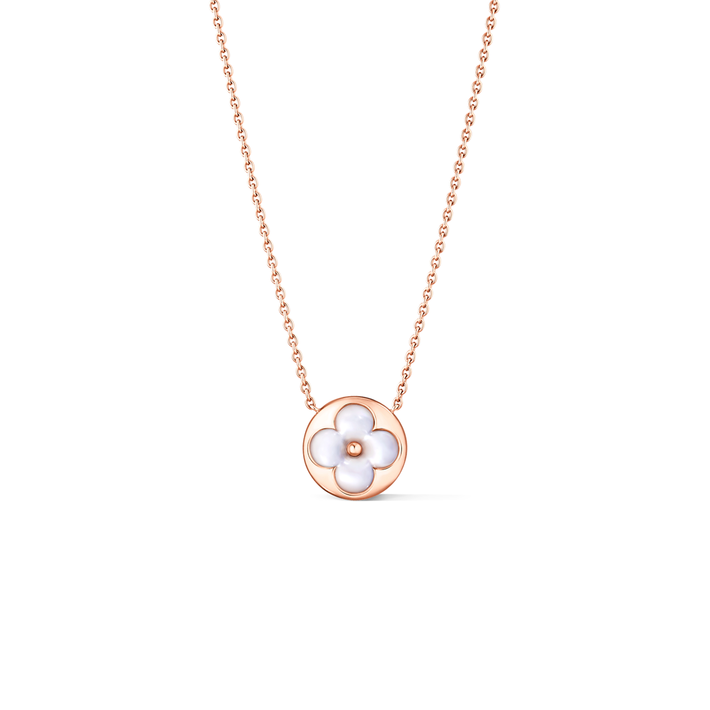 l**is V*t*n colour blossom sun pendant, pink gold and white mother-of-pearl q93520